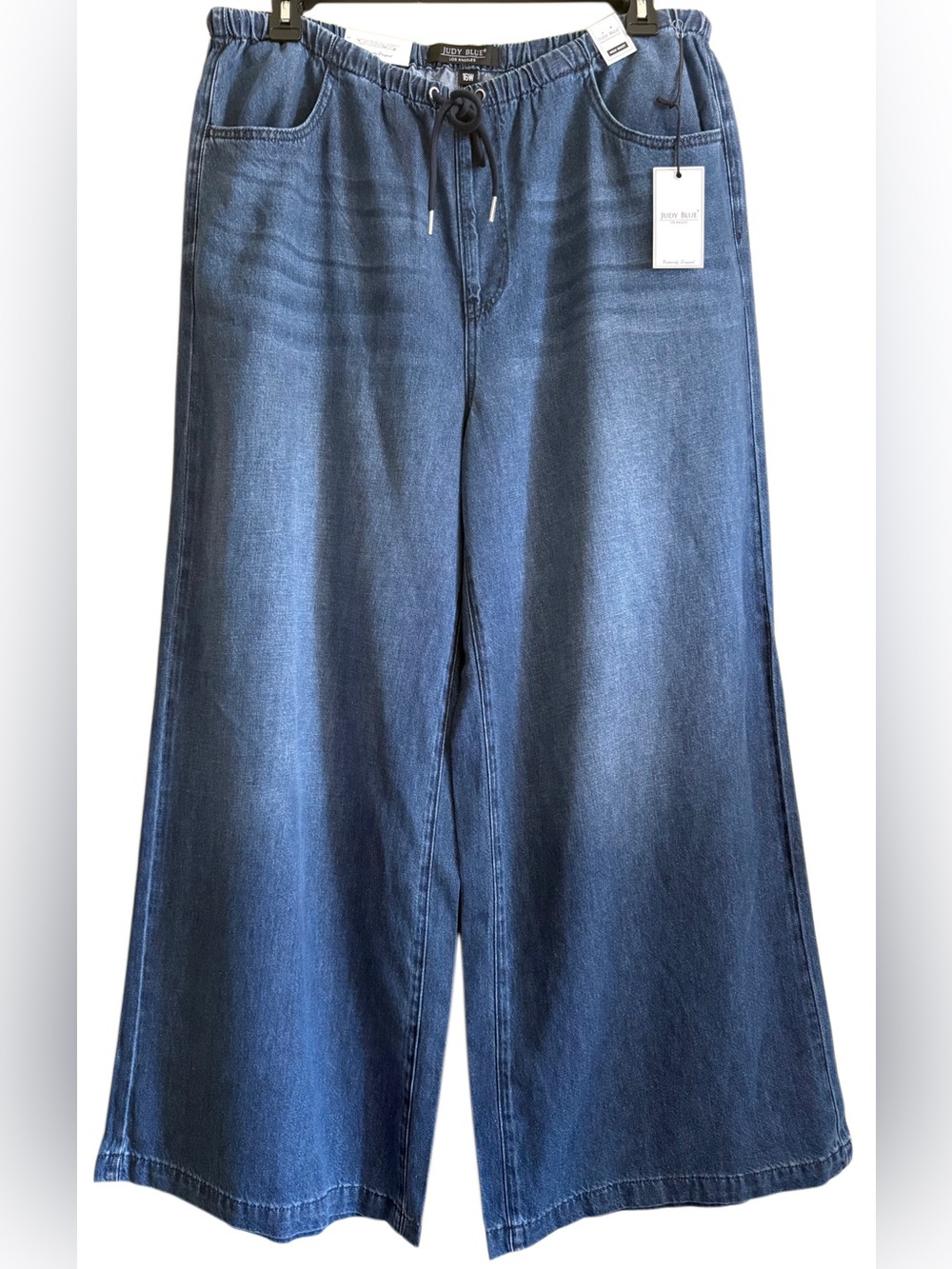 Judy Blue Hemp Blend High Waist Featherweight Palazzo Wide Leg Jeans Sz 16W NWT - Picture 5 of 10